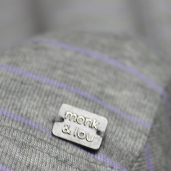 Monk & Lou Grey and Purple Striped Long Sleeve Top - Picture 5 of 6